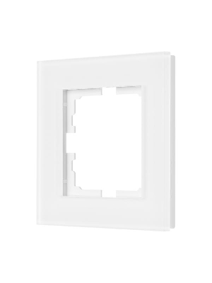 Рамка 1-местн. гориз. VESNA стекло бел. матов. LEZARD 742-5380-146