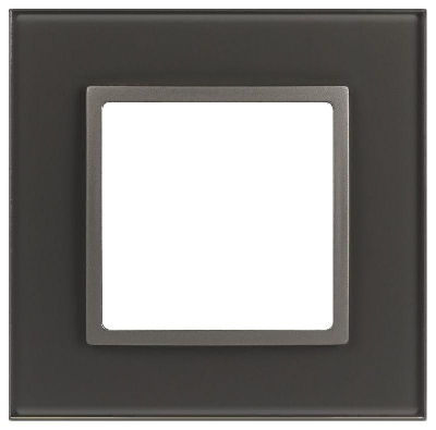 Рамка 1-м Elegance 14-5101-16 для розеток и выключателей стекло титан Эра Б0065833