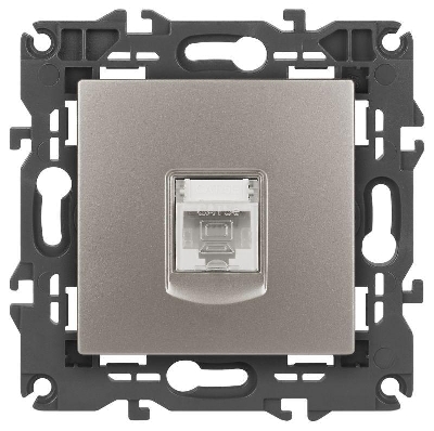 Розетка компьютерная Elegance 14-3107-16 RJ45 титан Эра Б0065764