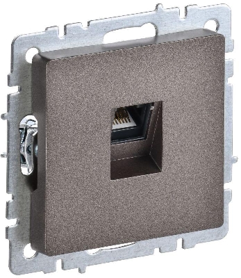 Розетка компьютерная СП RJ45 кат.6 BRITE РК11-БрТБ механизм бронза IEK BR-K10-2-K45