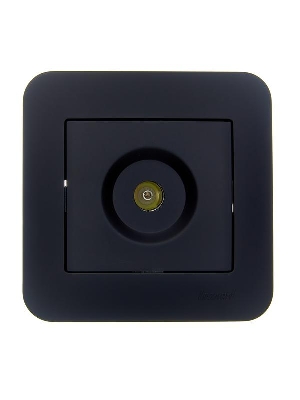 Розетка телевизионная проходная TV СП ASTI IP20 в сборе черн. бархат LEZARD 7081-4242-129