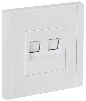 Розетка 2-м RJ11+RJ45 кат.5E FORTE&PIANO FP235 бел. IEK FP-KT20-O-1-K01