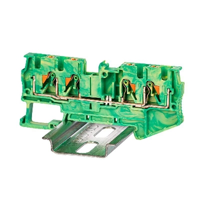 Клемма заземления зажим push-in 4 точки подключения 4 кв.мм DKC VPR-4-QUATTRO-PE