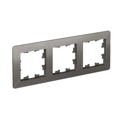 Рамка 3-м AtlasDesign Air сталь/дым. черн. SE ATN220903