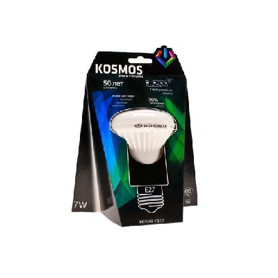 Лампа светодиодная KOSMOS premium 7Вт REFLECTOR 63мм E27 230В 4500К Космос KLED7wR63230vE2745