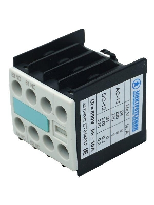 Блок-контакт 3RH1911-1FA11 1НО+1НЗ для контакторов типоразмера S00 фронтальный винт. клеммы IP20 Электротехник ET014832