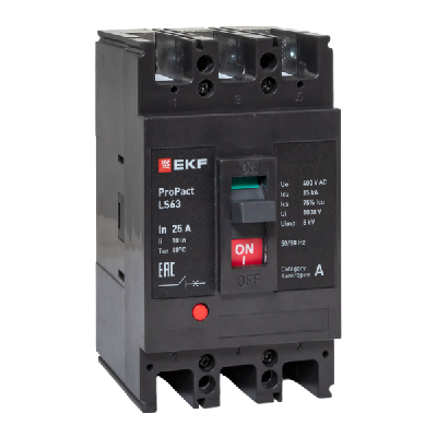 Выключатель автоматический 3п 25А 15кА LS63 ProPact EKF mccb-63-15-3-25-ls