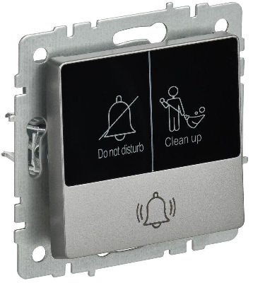 Кнопка звонка BRITE 10А ВС10-1-9-БрС для отелей с индик. механизм сталь IEK BR-V14-2-10-K46