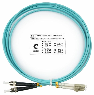 Шнур оптический duplex LC-ST 50/125мм OM3 2м LSZH FOP-50-LC-ST-2м Cabeus 7575c