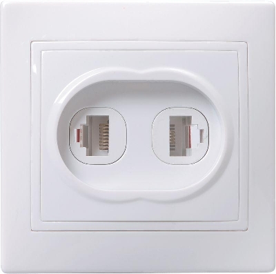 Розетка компьютерная + телефонная 2-м СП Кварта РК/Т12-КБ IP20 бел. GENERICA EIK10-K01-DM