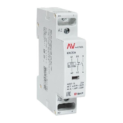 Контактор модульный КМ 20А 1NC+1NO 230В AC (1 мод.) AVERES EKF km-av-1-20-11-230V