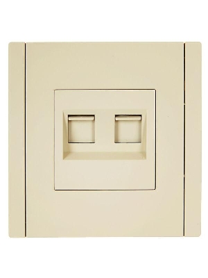 Розетка компьютерная 2-м RJ45 кат.6 FORTE&PIANO FP434 ваниль IEK FP-K20-2-K10