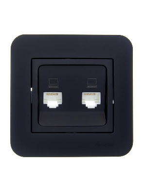 Розетка компьютерная 2-м СП ASTI IP20 RJ45 в сборе черн. бархат LEZARD 7081-4242-141