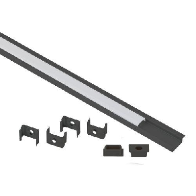 Комплект с врезным анодированным профилем 2206B 22х6мм. 2м черн. САВ251 Эра Б0062792