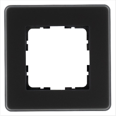 Рамка 1-м G-Glass закругленная стекло матов. черн. Jasmart G1001GB-RM