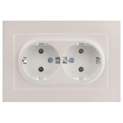 Розетка 2-м СП Accent 6-205-06 16А IP20 250В 2P+E Schuko AL/CU перламутр. Intro Б0063495