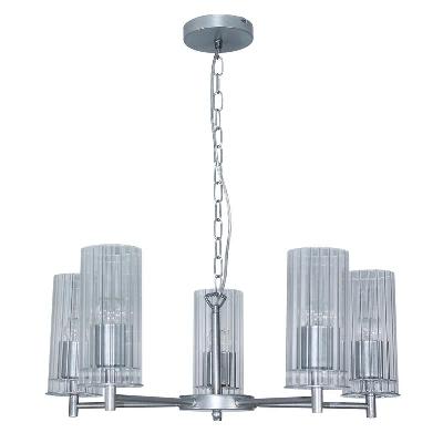 Светильник "Ника" 251 (плафон 0014) НСБ 01-5х60-139 Е27 [ИМ] подвесной серебр. Элетех 1005405302