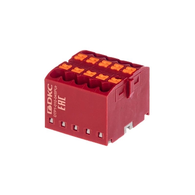 Блок распределительный зажим push-in 10 точек подключения 2.5кв.мм красн. DKC DTP1-010-04SPUR