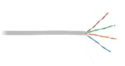 Кабель U/UTP кат.5 4 пары 100МГц ОЖ CCA омедненный алюм. внутр. PVC нг(B) сер. (305м) NETLAN CCA-UU004-5E-PVC-GY