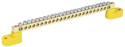 Шина PE "земля" ШНИ-6х9-24-У2-Ж на двух угловых изоляторах IEK YNN10-69-24C2-K05