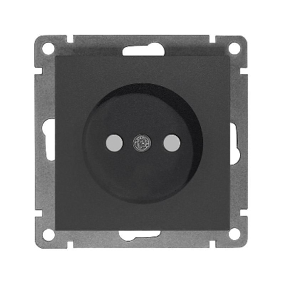 Розетка 1-м СП Афина 16А IP20 без заземл. защ. шторки механизм графит Universal A0047-Gr
