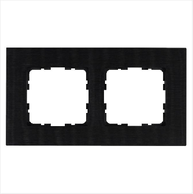 Рамка 2-м G-Metal метал. алюм. черн. Black Jasmart G1002AB