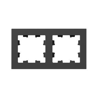 Рамка 2-м Эпика пластик черн. EKF UP1-FPB-02