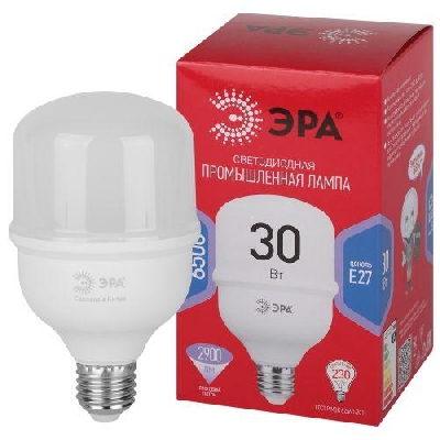 Лампа светодиодная высокомощная RED LINE LED POWER T80-30W-6500-E27 R 30Вт Т80 колокол 6500 К холод. бел. E27 2900лм Эра Б0063866