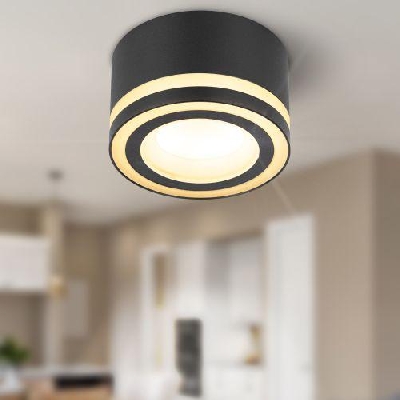 Светильник OL51 BK GX53 IP20 настенно-потолочный спот черн. Эра Б0059805