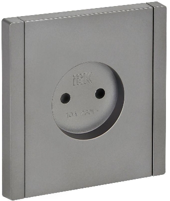 Розетка 1-м СП FORTE&PIANO FP518 10А без заземл. без защ. шторок винт. крепл. сталь IEK FP-R10-10-K46