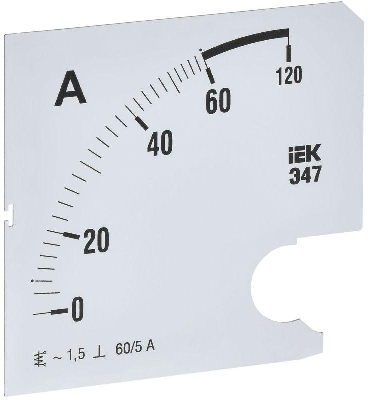 Шкала сменная для амперметра Э47 60/5А-1.5 96х96мм IEK IPA20D-SC-0060