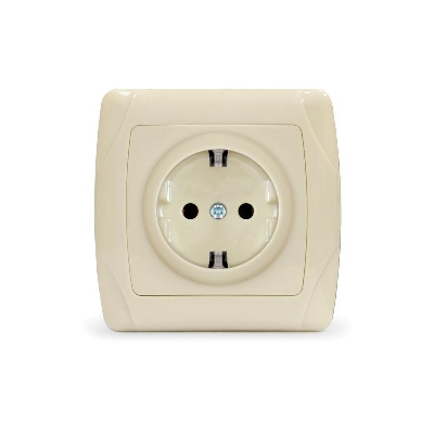 Розетка 1-м СП Маргарита 16А IP20 с заземл. сл.кость (ivory) UNIVersal М0028-I