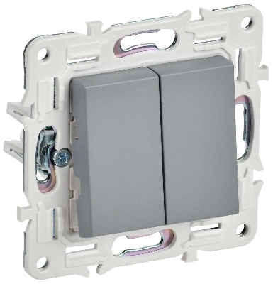 Выключатель 2-кл. SKANDY 10А SK-V04Gr сер. IEK SK-V20-0-10-K03