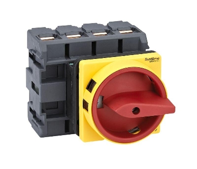 Выключатель-разъединитель 4п 100А IP20 с красн. рукоят. на дверцу 4 винтами с замком SE MSD100410R