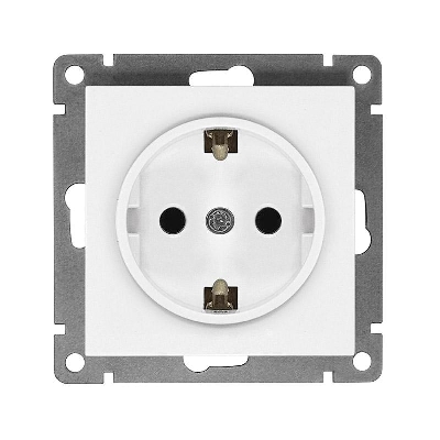 Розетка 1-м СП Афина 16А IP20 с заземл. механизм бел. Universal A0028