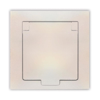 Розетка 1-м СП Афина 16А IP20 с заземл. с крышкой в сборе жемчуж. Universal A0029-OBr