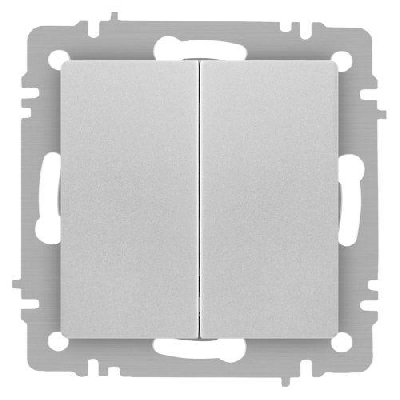Переключатель 2-кл. СП Accent 6-107-03 10А IP20 250В AL/CU алюм. Intro Б0063560