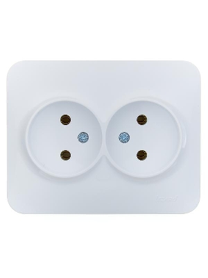 Розетка 2-м СП ASTI 16А IP20 без заземл. термопласт бел. LEZARD 7081-0200-128B
