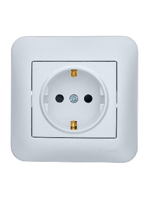 Розетка 1-м СП ASTI 16А IP20 с заземл. защ. шторки термопласт в сборе жемчуж./бел. перламутр. LEZARD 7081-3030-124B