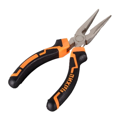 Длинногубцы прямые 160мм никелированные двухкомпонентн. рукоятки Вихрь 73/6/3/10