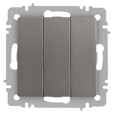 Выключатель 3-кл. СП Accent 6-106-09 10А IP20 250В AL/CU титан Intro Б0063549