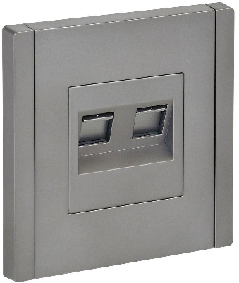 Розетка 2-м RJ11+RJ45 кат.5E FORTE&PIANO FP535 сталь IEK FP-KT20-O-1-K46