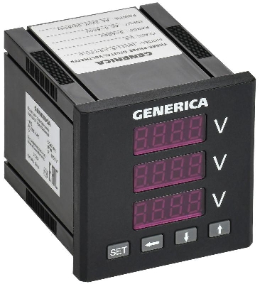 Вольтметр цифровой щитовой 3ф 72х72 LED GENERICA IDV11-5-3-0-LED-G