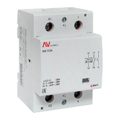 Контактор модульный КМ 125А 1NC+1NO 230В AC (3 мод.) AVERES EKF km-av-3-125-11-230V