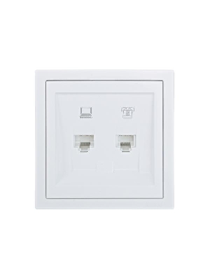 Розетка компьютер+телефон СП ZIMA бел. LEZARD 704-0288-143