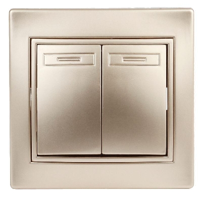 Переключатель 2-кл. СП Plano 1-107-04 10А 250В IP20 шампань Intro Б0053808