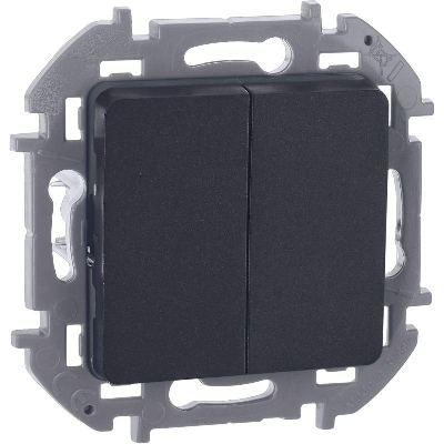 Выключатель 2-кл. Inspiria 10А IP20 250В 10AX механизм антрацит IEK 673623