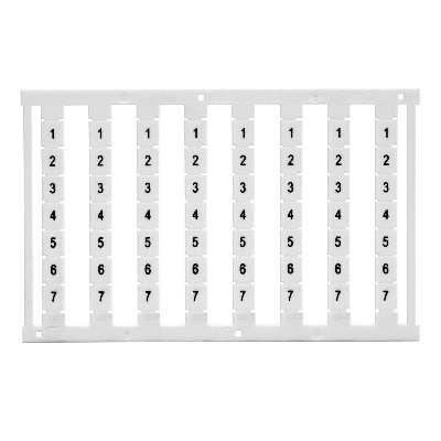 Маркировка для клемм ширина 6мм узкая для клемм Push-in бел. знак заземления в круге вертикальная ориентация 1шт = картаиз 80 маркеров (уп.10шт) DKC NUPUTUK-6F-PEV