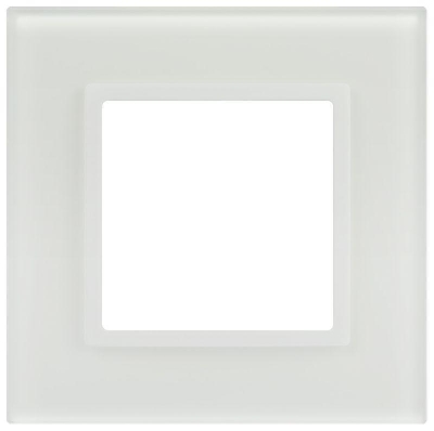 Рамка 1-м Elegance 14-5101-01М для розеток и выключателей стекло матов. бел. Эра Б0065832