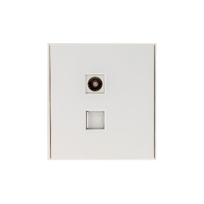 Розетка компьютерная + телевизионная СП STRONG MIELE RJ45 кат6 + TV жемчуж. Kranz KR-78-0722-4